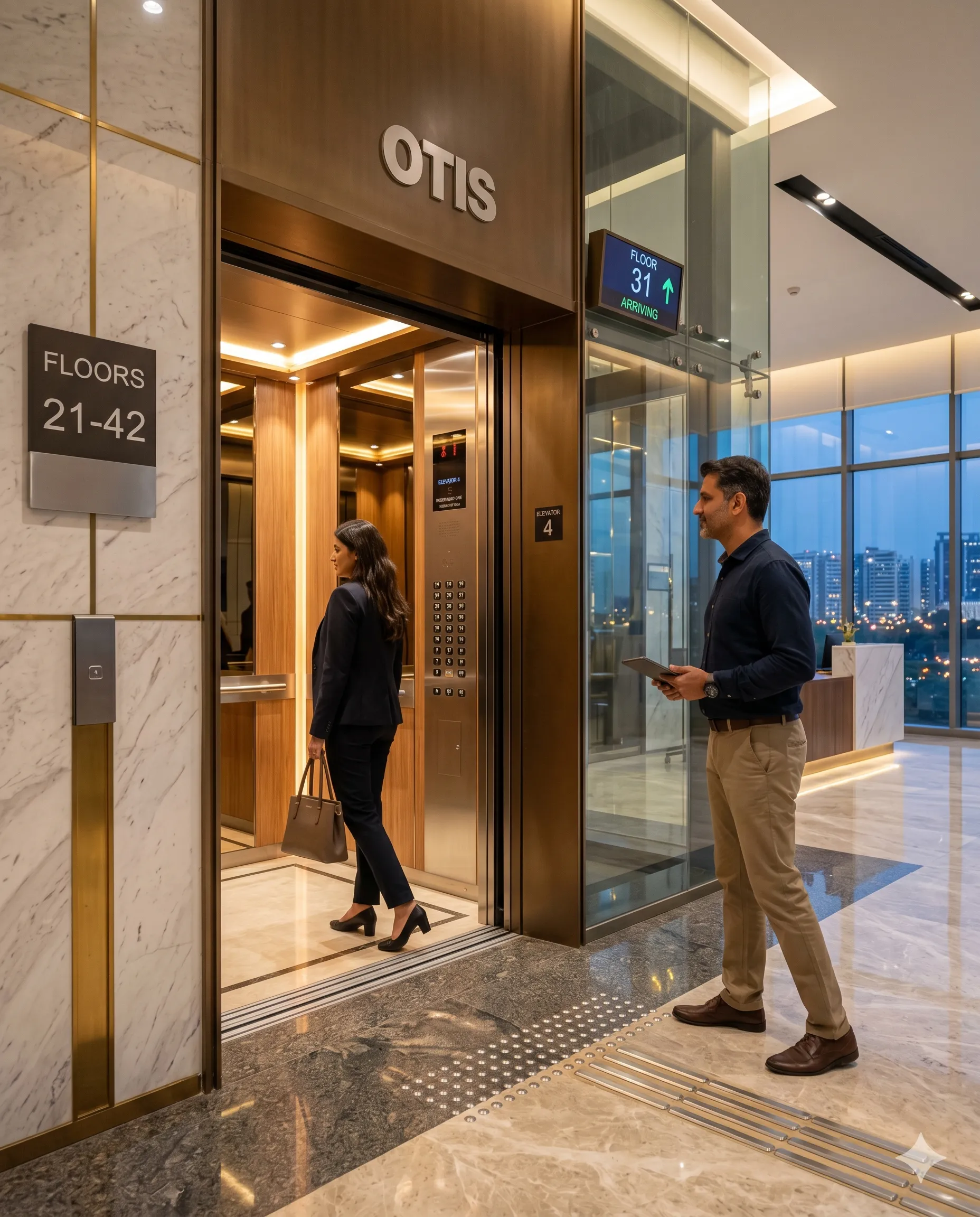 Modern traction elevator installation